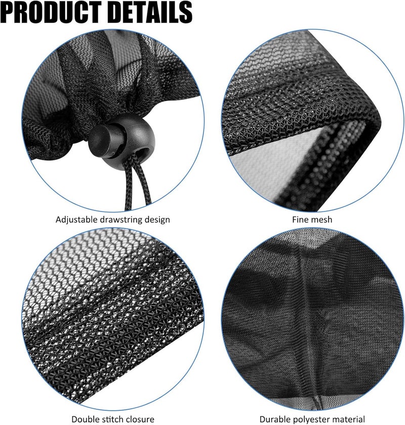 bruwaa 2 Pcs Mesh Cover for Rain Barrels with Drawstring, Rain Barrel Netting Screen to Collect Rainwater from Gutter, Keeps Leaves and Debris from Falling into Rain Barrels for Outdoor Garden-39 Inch - Image 3